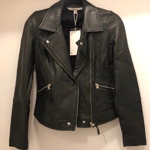 🔥HP🔥 NWT Zara Faux Leather Biker Jacket Black
